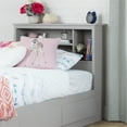 thumbnail image 3 of South Shore Reevo Twin Bookcase Headboard, Soft Gray, 3 of 7