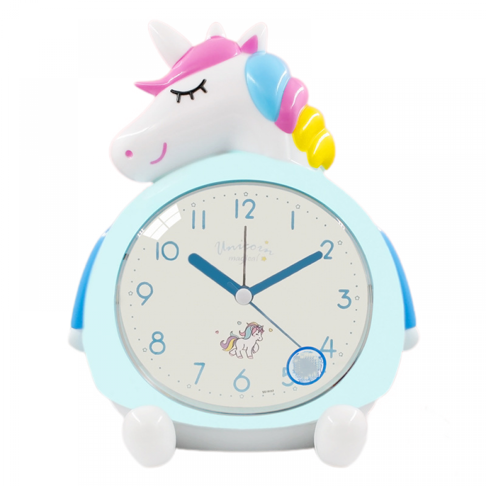 JUSTUP Unicorns Alarm Clock, Cartoon Alarm Clock Rainbow Unicorn Clock