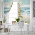 thumbnail image 5 of Coastal Beach Blackout Curtains for Bedroom, Summer Ocean Wave Starfish Coral Trees Thermal Insulated Kitchen Drapes with Grommets, Light Blocking Window Treatment, 2 Panels 52" x 72", 5 of 7