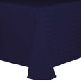 thumbnail image 1 of Ultimate Textile (5 Pack) Satin-Stripe 60 x 84-Inch Oval Tablecloth - for Home Dining Tables, Navy Blue, 1 of 3