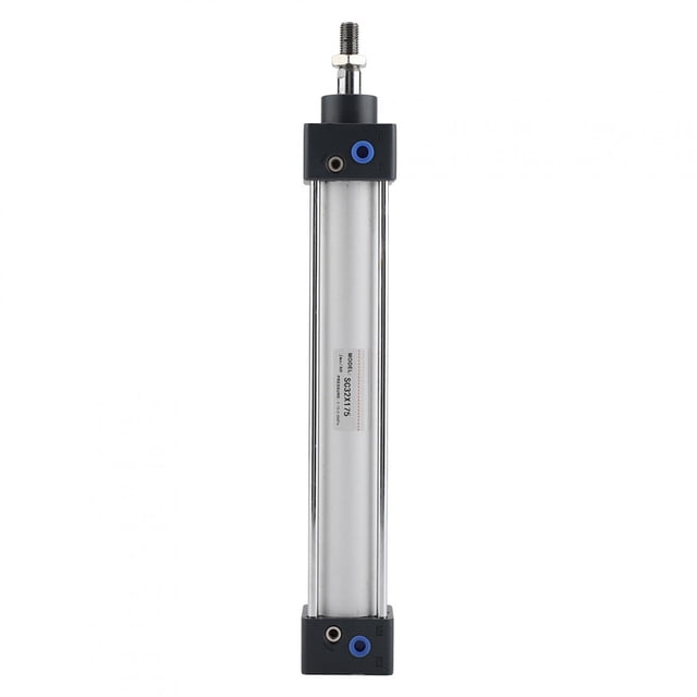 Cilindro neumático de aire de doble acción, vástago de pistón roscado de 32 mm de diámetro y 175 mm de carrera.