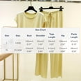 thumbnail image 3 of Fewfanhot Pyjama pour Femmes Ensemble Été Ample Col Rond T-shirt à Manches Courtes Pantalon à Jambe Grand Tenue d'Intérieur Ensemble Deux Pièces, 3 of 9