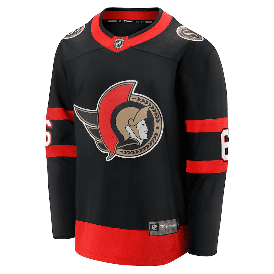 NHL Ottawa Senators Mens Long Sleeve Deluxe Fan Jersey Sweater