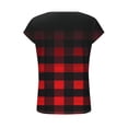 thumbnail image 4 of Xdegoge T Shirt for Women Henley Neckline Short Sleeve Casual Romantic Style Regular Fit Two Tone Color Block Floral Graphic Splicing Print Lightweight Soft Summer Spring Tops, 4 of 8