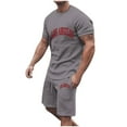 thumbnail image 3 of GERsome Mens 2 Piece Tracksuits Short Sleeve Crew Neck Tops and Drawstring Shorts Sets Summer Athletic Loungewear M-3XL, 3 of 4