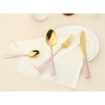 thumbnail image 4 of REGALWOVEN 4 Pieces Flatware Set, Stainless Steel Silverware with Knife, Cutlery Set, Serving Utensils Set for Kitchen Eating Tableware Pink 4, 4 of 6