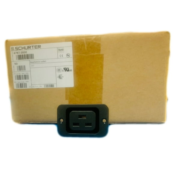 4797.0000 IEC Socket, 16 A/250 VAC, QC Tab Terminal, Panel Mount, 4797 Series, 47970000, RoHS