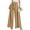 Khaki, variant on RYDCOT Womens Wide Leg Lounge Pants Elastic High Waisted Flowy Palazzo Slacks 2024 Summer Beach Cute Casual Trousers with Belt Sale Khaki