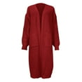 thumbnail image 4 of iOPQO Long Cardigans Open Front Cardigan for Women Loose Sweaters for Women Vintage Sweater Womens Cardigan Oversized Cardigan Sweaters for Women Open Front Tops for Women Wine 3XL, 4 of 9
