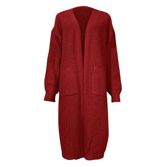 Uqiangy Cardigan Outerwear Open Front Cardigan For Women Winter Clothing For Women Flowy Cardigan For Women Lightweight Womens Fashion Crochet Sweaters For Women 2025 Fall Trendy Long Sleeve Wine 5XL