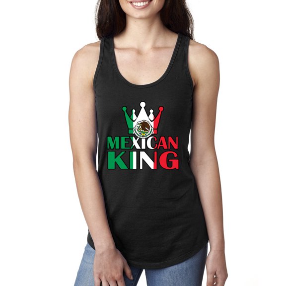 Wild Bobby Mexican King Latin Pride Women Racerback Tank Top, Black, Small