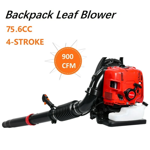 ZNNT 75.6- 5-HP 4-Stroke Gas Powered Backpack Leaf Blower for Lawn Care 900 CFM & 210 MPH Red