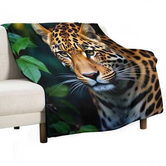 Leopard Print Pattern Blanket Soft Cozy Flannel Blanket for man women