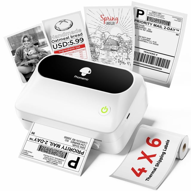 Phomemo Label Printer, Bluetooth M421 4 x 6 Shipping Label Printer, Thermal Portable Printers for Shipping, Warehouse, Barcode, Address,Compatible wi