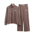 thumbnail image 2 of BONIXOOM Matching Christmas Pajamas For Couples Christmas Pajamas Women Sleepwear None Long Sleeve Solid Sleepwear Sets Khaki XL, 2 of 5