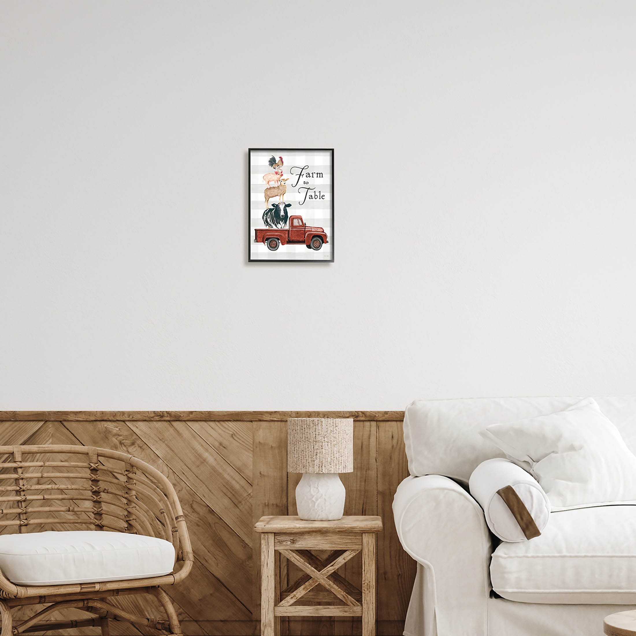 Stupell Industries Farm To Table Stacked Animals Graphic Art Black Framed Art Print Wall Art, Design by Cindy Jacobs