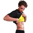 thumbnail image 4 of Camisa más delgada Hombres Workout Sauna Suit Neoprene Short Sleeve Sweat Shirt Body Shaper Training Weight Loss Shirt, 4 of 7