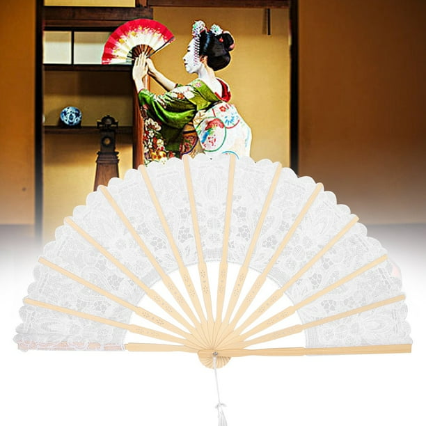 Ventilador Plegable De Mano De Estilo Chino Vintage Portátil, Ventilador Plegable De Encaje Hueco, Para Mujer Casera EOTVIA No