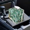 thumbnail image 7 of Psesaysky Cute Tissue Box Cover Square Waterproof PU Leather Car Tissue Holder Tissues Boxes Organizer for Bathroom Vanity, Night Stands, Office, Home, Kitchen (Green Marble), 7 of 7