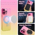 thumbnail image 2 of Designed for iPhone 15 Pro Max Case Magnetic Clear Cute Gradient Slim Case for Women Men Full Camera Protector Camera Shockproof Compatible with MagSafe Cover 15 Pro Max Pink Yellow, 2 of 12