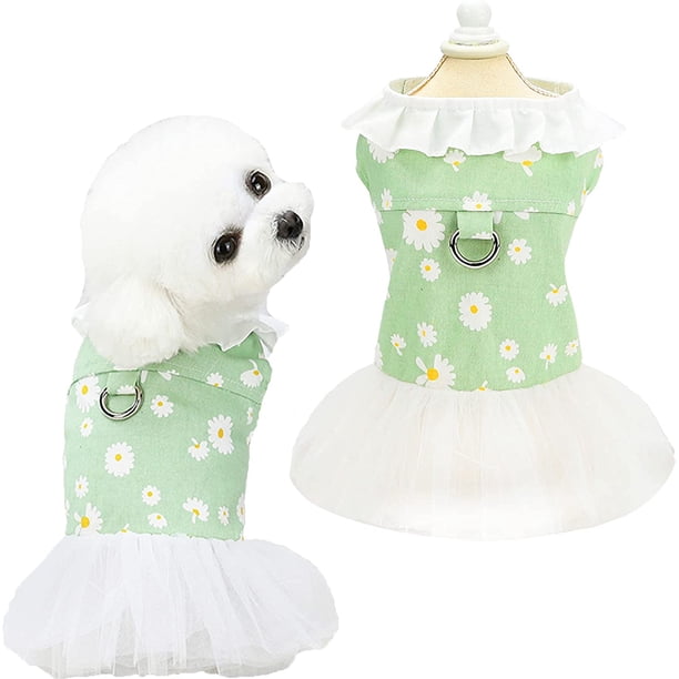 Vestido de perro arnés niña verano ropa para mascotas Margarita cachorro gato falda rosa verde princesa vestidos para perros pequeños medianos grandes Namotu CZCW-ZC422-5