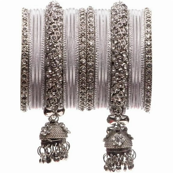 Indian Wedding Bangles Set, Bridal Bangles, Traditional Bangle Set For Women, Lightweight jewllery Bangles Bridesmaid Gift silver polished, Bandhani Bangles