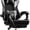 Black & White, variant on HLDIRECT Ergonomic Gaming Chair with Footrest, Gamer Chair with Lumbar & Headrest, Computer Chair for Adults, Black