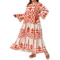 thumbnail image 2 of DARING DIVA Plus Size Womens Button Long Flared Bell Sleeve Dress 2X Red, 2 of 6