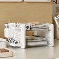 thumbnail image 5 of Uuiauoio 3 Tier Acrylic Desk Organizer,Clear Stackable Desktop Paper Container Letter Tray Shelf with Pen Holder, Pegboard Shelf Office Storage for File Paper, Letter, Office File, Books, Notes, 5 of 6