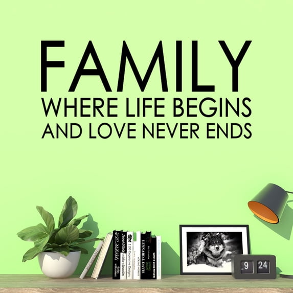 Wall Decal Quote Family Where Life Begins And Love Never Ends C353