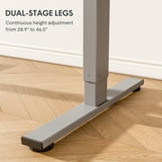 FLEXISPOT 55x28 Home Office Height Adjustable Standing Desk with Hooks, Ergonomic Electric 2-Stage Stand Up Computer Desk, Gray and Mahogany
