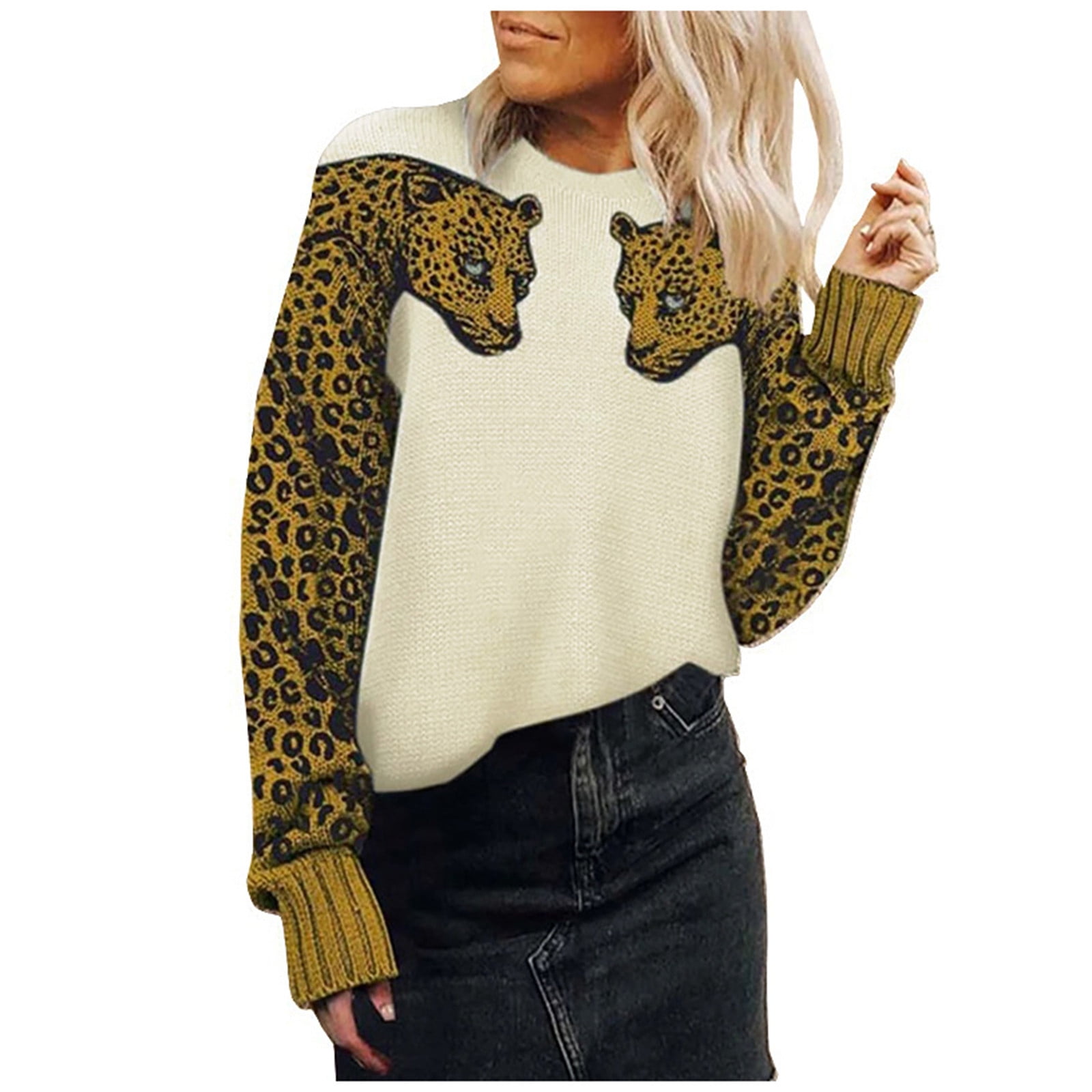 Knit Cropped Sweater Pullover Tops 