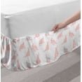 thumbnail image 2 of Kangaroo Bed Skirt, Nursery Concept Raining Heart over Fluffy Mother and Baby Animals, Elastic Bedskirt Dust Ruffle Wrap Around for Bedding Decor, 4 Sizes, Seafoam and Rose, by Ambesonne, 2 of 2