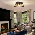 thumbnail image 6 of 4 Light Industrial Semi Flush Mount Ceiling Light Rustic Farmhouse Ceiling Light Fixture for Entryway Kitchen by PYNSSEU, NO BULBS, 6 of 8