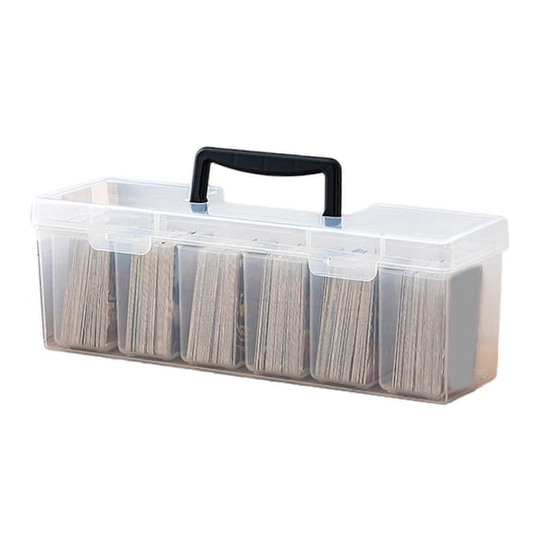 capacity collectible card storage box, transparent, multifunctional acrylic for card lovers, black, 1piece set