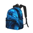 thumbnail image 2 of Fotbe Blue Fire Wolf Lightweight Casual Laptop Backpack for Men and Women, Daily use Waterproof backpack, Backpack for College, 2 of 7