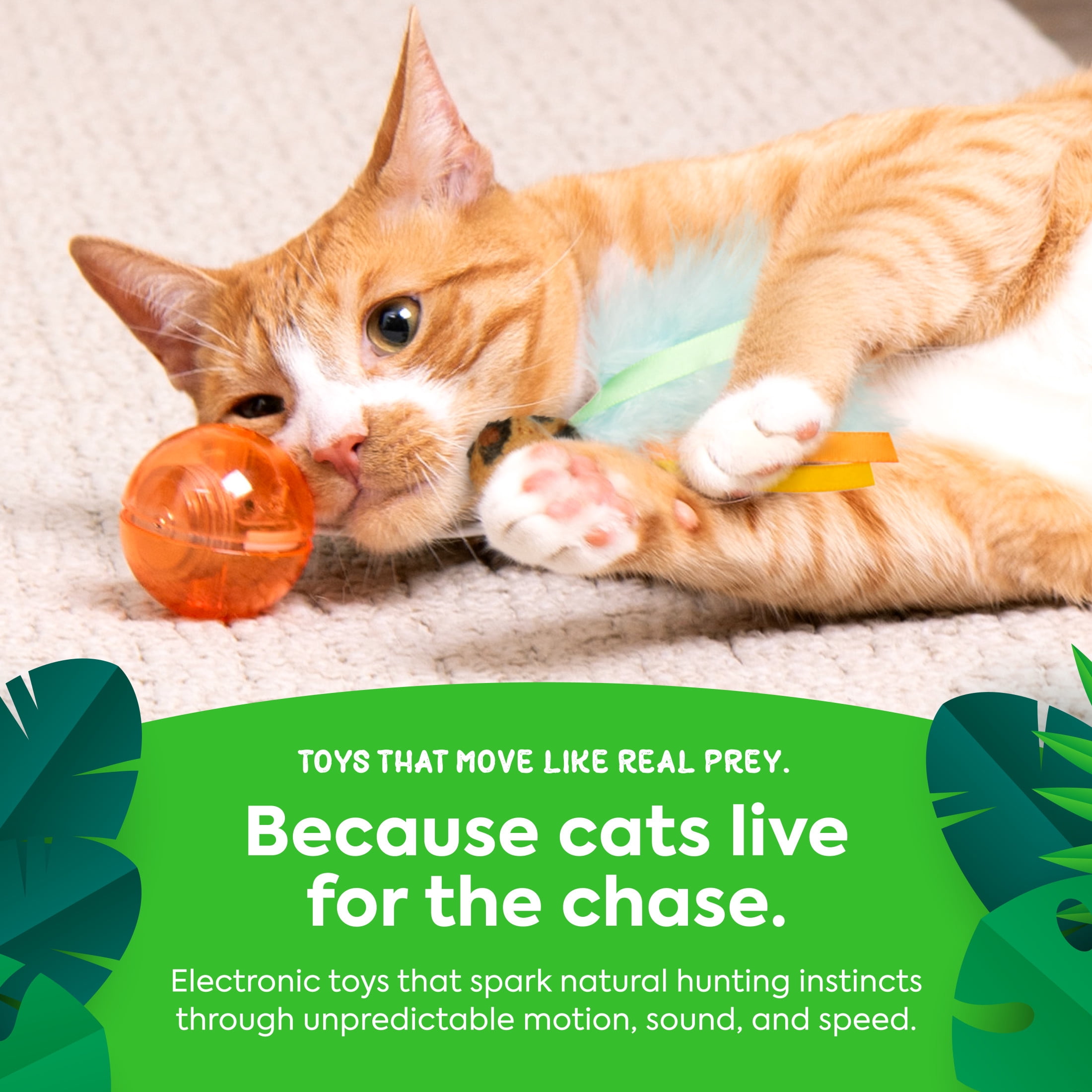 Instincts by SmartyKat Twinkle Tipper Electronic Light Ball Cat Toy