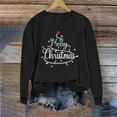 thumbnail image 5 of Womens Casual Crew Neck Sweatshirt Christmas Loose Fit Soft Long Sleeve Warm Pullover Tops Fall Clothes Black M, 5 of 6