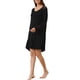 thumbnail image 4 of Camisón de manga larga con encaje para mujer INSPIRE CHIC, vestido tipo camiseta, talla XL, negro, 4 of 6