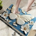 thumbnail image 4 of Beautynvta Butterfly-Themed Bath Rug for Bathroom, 3D Butterfly Printed Floor Mat, Winter Butterfly and Flower Pattern Decorative Bath Mat, Non-Slip Washable Carpet, 23.6x15.7 Inch, 4 of 6