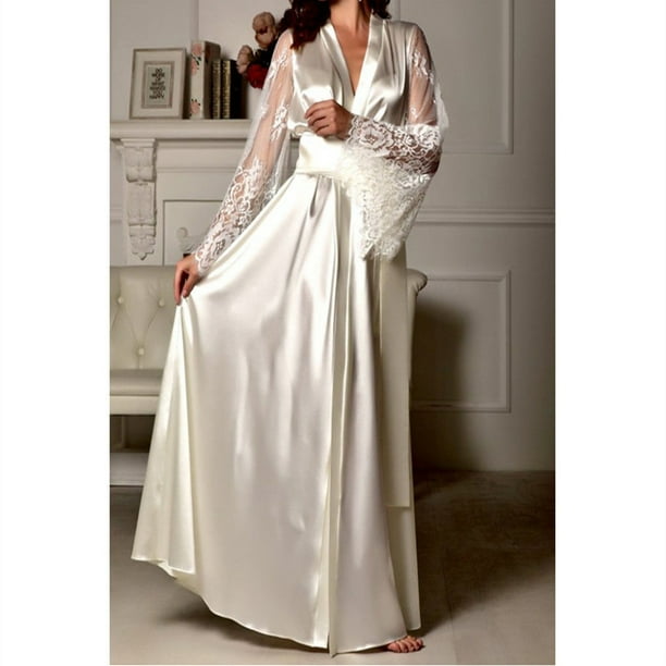 satin night suit with gown