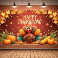 thumbnail image 5 of Decorative Design Happy Thanksgiving Banner Colorful Theme Autumn Leaves Harvest Turkey for Family Gathering Seasonal Celebration Indoor Decoration, 5 of 9