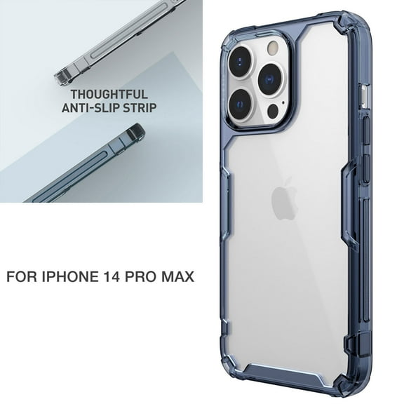 K-Lion Case for iPhone 14 Pro Max 6.7" 2022 Release, Ultra-clear Ruged PC Backplane & Shockproof TPU Frame Wireless Charging Anti-slip Anti-fall Case For iPhone 14 Pro Max, Blue