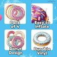 thumbnail image 2 of Rykon Inflatable Donuts, Pack of 4, 24-Inch Donut Pool Floats for Kids Ages 2-6, Assorted Swim Rings with Sprinkles, Pool Floaties & Party Decorations, 2 of 5