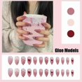 thumbnail image 3 of Uñas postizas HUOGUO Pearl Wear Long Fashion con pegamento, 24 unidades, 3 of 4