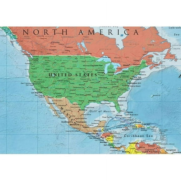 Swiftmaps World Premier Wall Map Poster Mural 24h x 36w