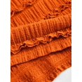 thumbnail image 4 of Orange Ruched Halter Maxi Dress With Adjustable Neck Tie, 4 of 5