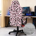 thumbnail image 6 of Whosucclay Pink Leopard Heart Print Stretchable Gaming Chair Cover, Anti-Scratch Slipcover with Armrest Protection, Cat Scratch Proof for Office Computer Chairs Valentine's Day Decor, 6 of 8