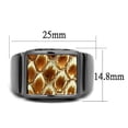 thumbnail image 2 of Gun Stainless Steel Ring Leather Brown TK2738 for Women Brown Stone Color Style Light Size 8, 2 of 5