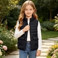 thumbnail image 5 of KICILVS Kids Puffer Vest Zip Up Quilted Sleeveless Jacket with Pockets Lightweight Warm Waistcoat for Winter Wear 4-15 Years, 5 of 9